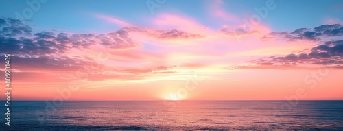Serene Ocean Sunset with Vivid Colors © evening_tao