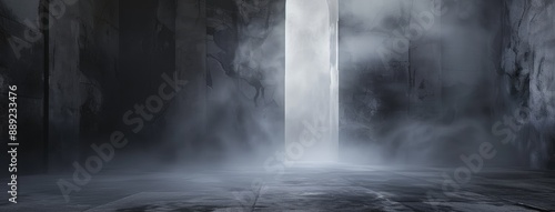 Mysterious Light Through Open Concrete Door