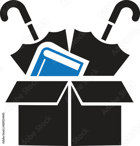 Lost and found icon vector illustration, box icon, umbrella icon, book icon, mobile icon. book, umbrella, mobile, phone lost icon, found icon.
