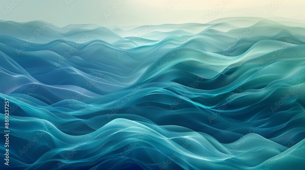 A captivating visual artwork featuring flowing lines in shades of blue and green, resembling an abstract river or waves, set against a soft gradient background. A captivating visual artwork featuring flowing lines in shades of blue and green, resembling an abstract river or waves, set against a soft gradient background.