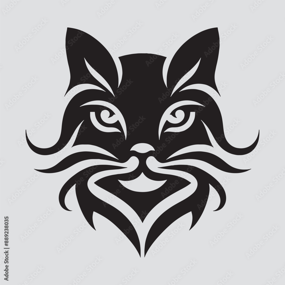 Cat Head silhouette vector art illustration Cat Head silhouette vector art illustration