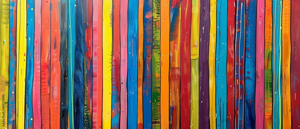 Colorful Vertical Wooden Plank Wall Art Colorful Vertical Wooden Plank Wall Art