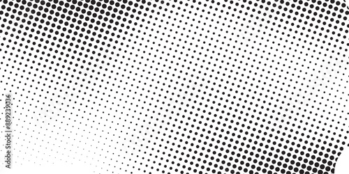 Halftone faded gradient texture. Grunge halftone grit background. White and black sand noise wallpaper. Retro pixilated vector backdrop