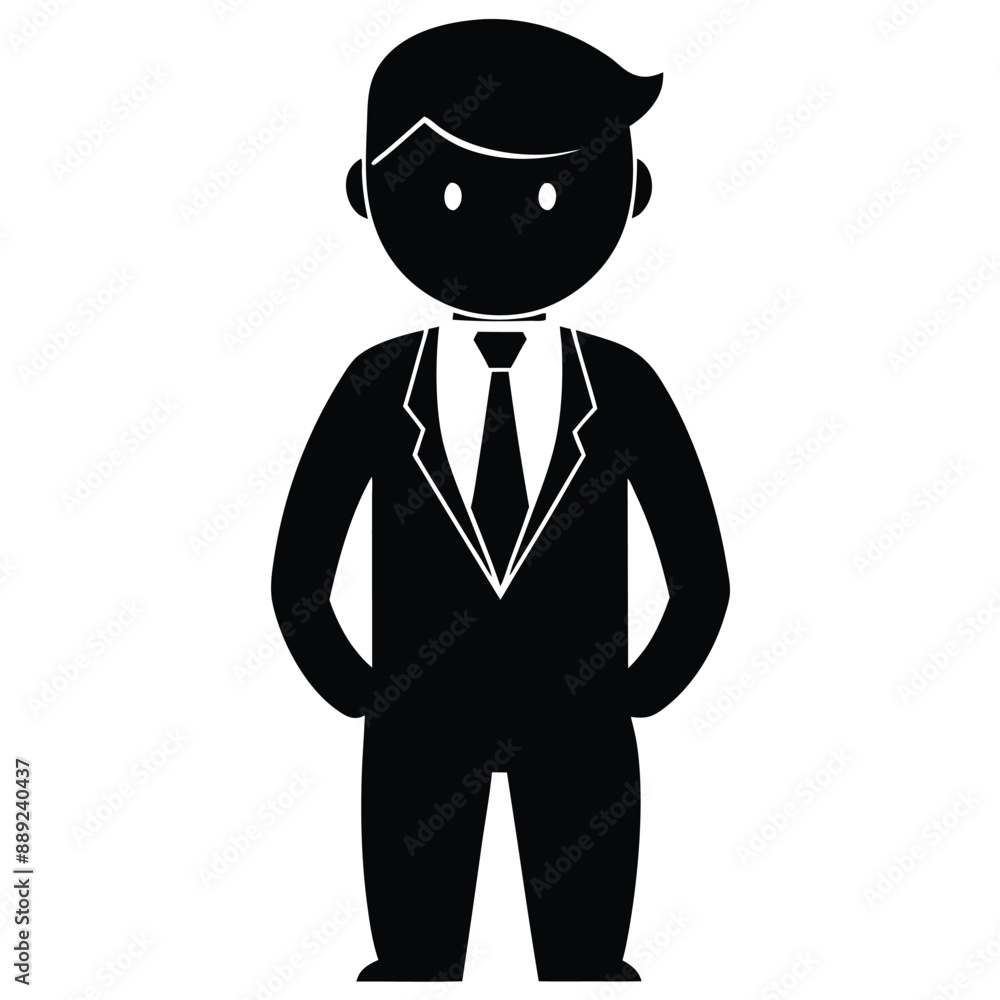 Obraz premium Businessman cartoon vector, isolated on a white background