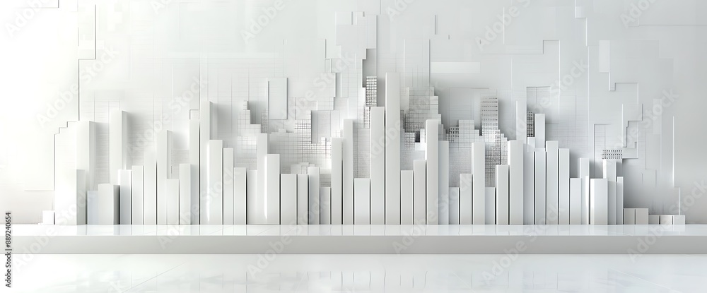 Clear and concise bar graph indicating a notable uptick in market performance on a clear white canvas. Clear and concise bar graph indicating a notable uptick in market performance on a clear white canvas.