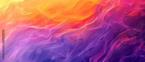 Abstract Digital Artwork With Orange, Pink, and Purple Hues