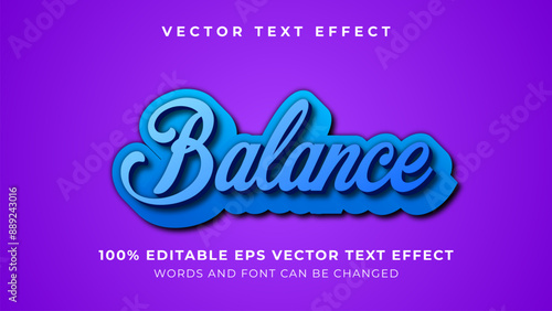 Blue Balance editable vector text effect