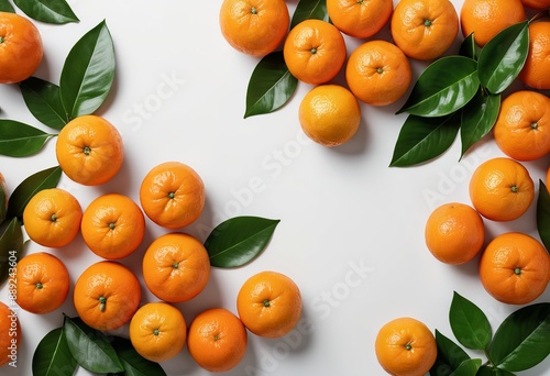  Fresh Tangerines on White Background - Healthy Food Photography