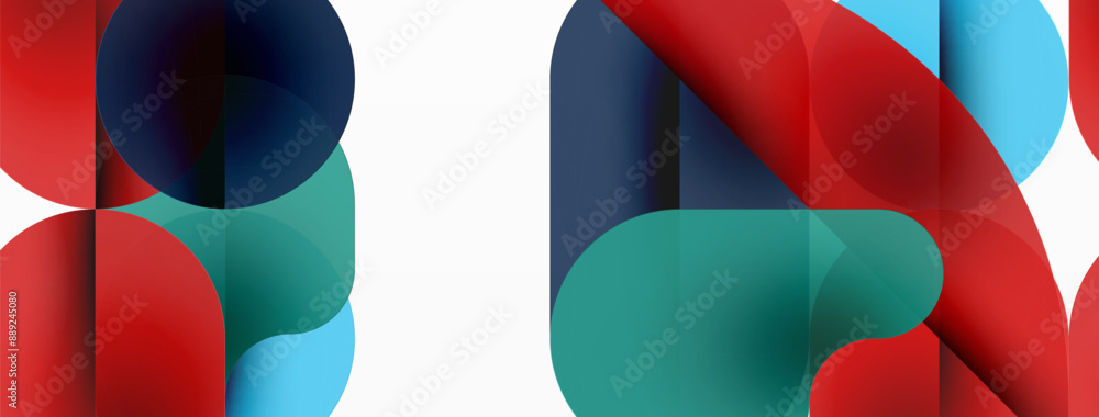 Circles and round shapes geometric minimal background. Transparent geometric shapes composition for wallpaper, banner, background or landing Circles and round shapes geometric minimal background. Transparent geometric shapes composition for wallpaper, banner, background or landing
