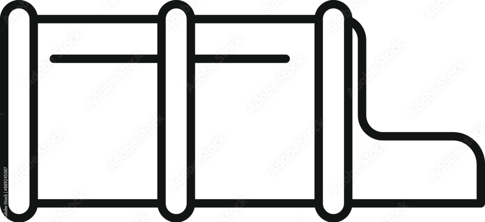 Simple black and white icon of a plumbing pipe connector fixing two pipes Simple black and white icon of a plumbing pipe connector fixing two pipes