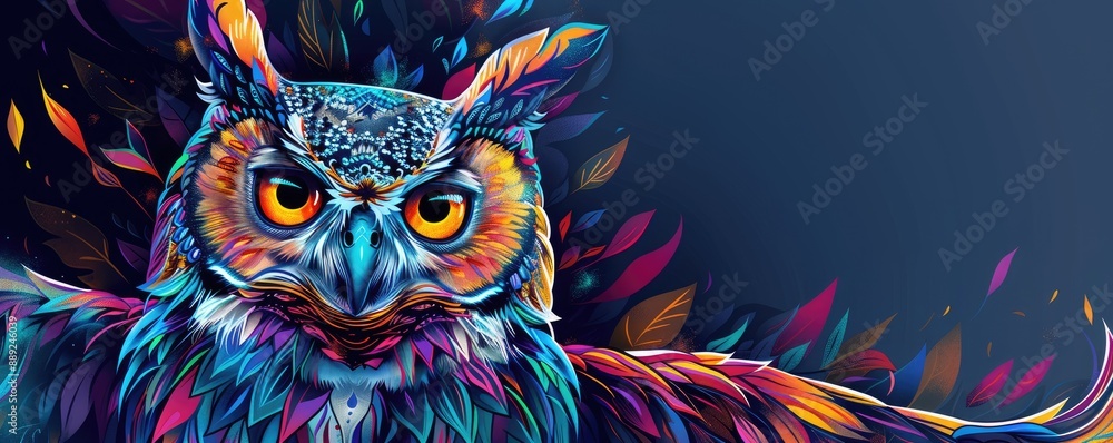 Vibrant Abstract Owl Illustration Vibrant Abstract Owl Illustration