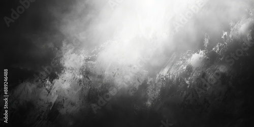 Grey gradient grain texture background gray black white monochrome smooth grainy backdrop design copy space, Generative AI