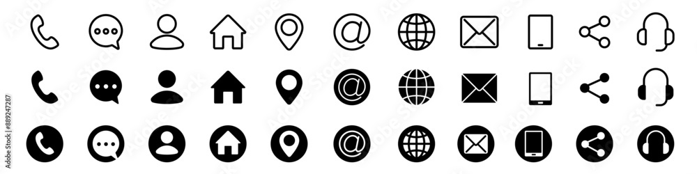 Contact us icon set. Contact us icons Contact us icon set. Contact us icons