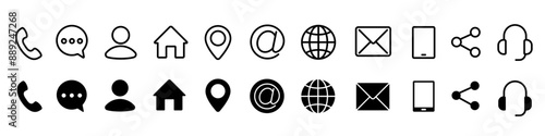 Contact us icon set. Contact us icons