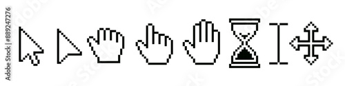 Cursor pixel icon. Computer cursor pixel art.