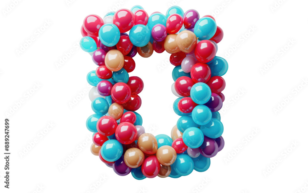 Colorful Balloons Arranged in Letter D Shape Colorful Balloons Arranged in Letter D Shape