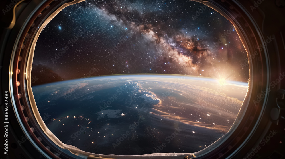 Milky Way and Earth from Space: Astronaut's Perspective in High-Resolution Photography Milky Way and Earth from Space: Astronaut's Perspective in High-Resolution Photography