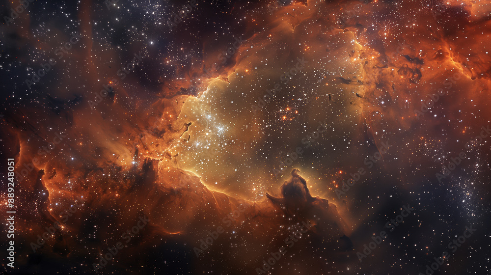Fototapeta premium Detailed Nebulae and Star Clusters of the Milky Way Seen through Deep Space Observatory