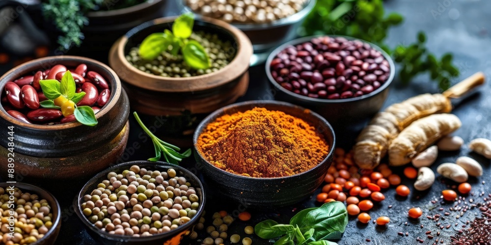 Assortment of Spices and Legumes Assortment of Spices and Legumes