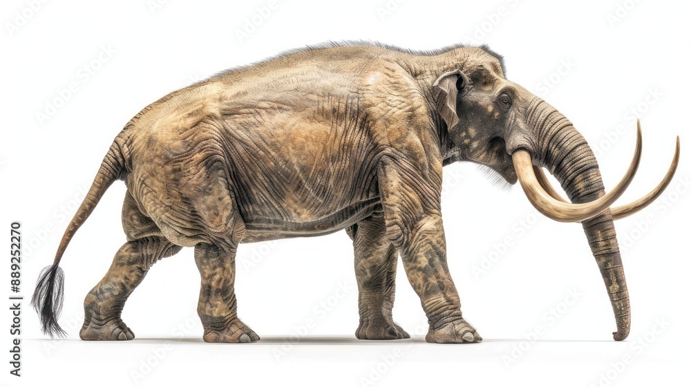 Fototapeta premium Gomphotherium full body clearly photo on white background