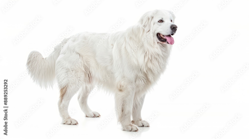 Great Pyrenees full body clearly photo on white background Great Pyrenees full body clearly photo on white background