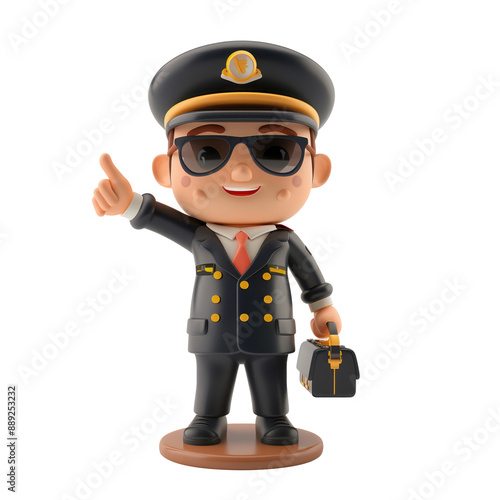 3d Co-Pilot for Banking model on transparent background