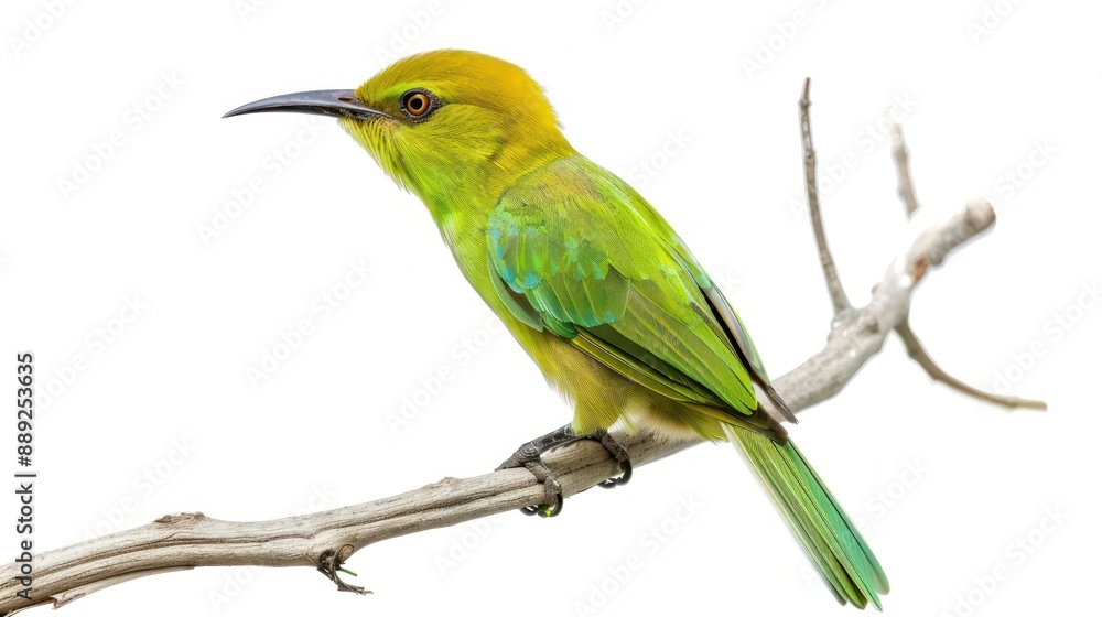 Fototapeta premium Green Bee-Eater full body on white background