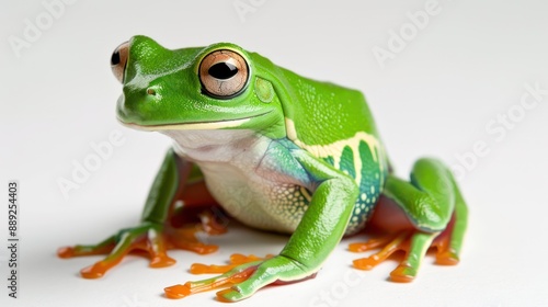 Green Tree Frog full body on white background