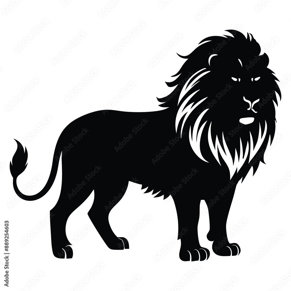Lion roaring silhouette Lion roaring silhouette