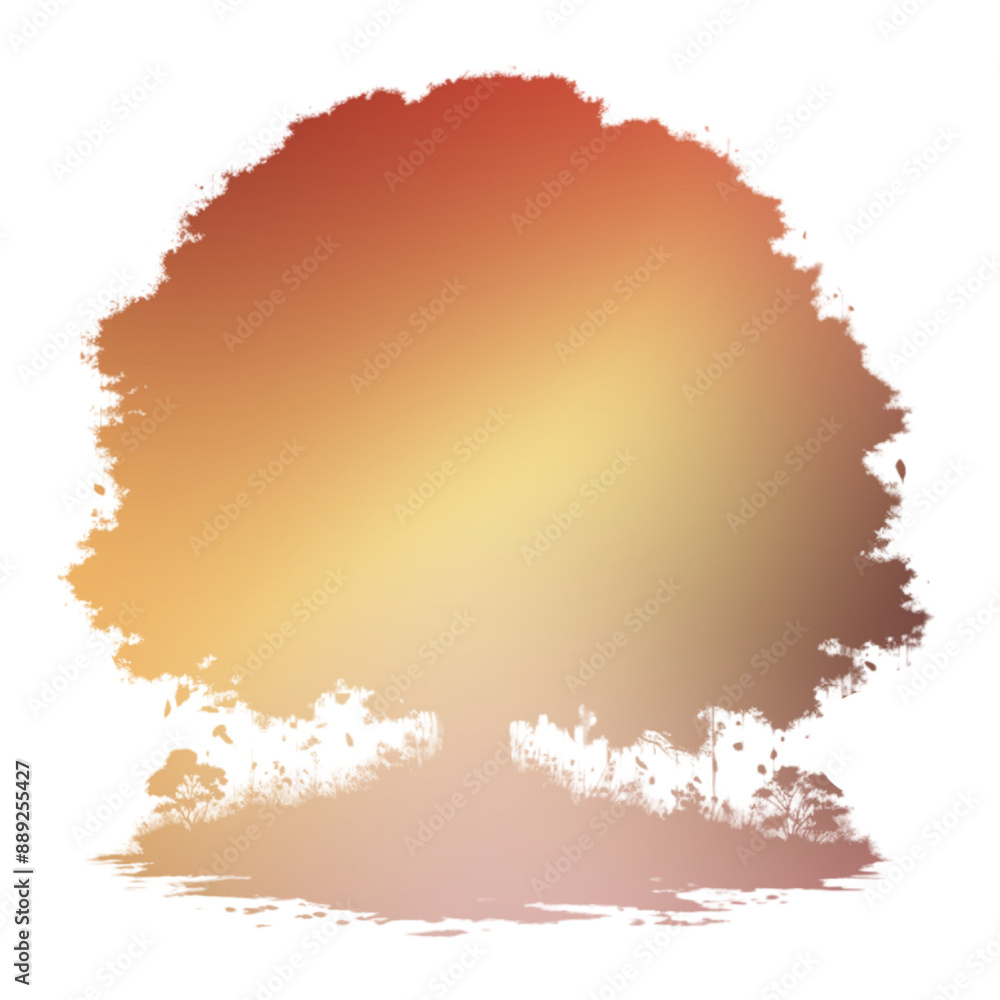 Obraz premium Autumn Tree Silouhette and Shape With Transparent Background