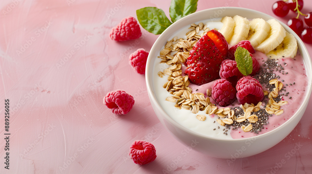 Vegetarian Strawberry Raspberry Banana Oatmeal Yogurt Bowl Vegetarian Strawberry Raspberry Banana Oatmeal Yogurt Bowl