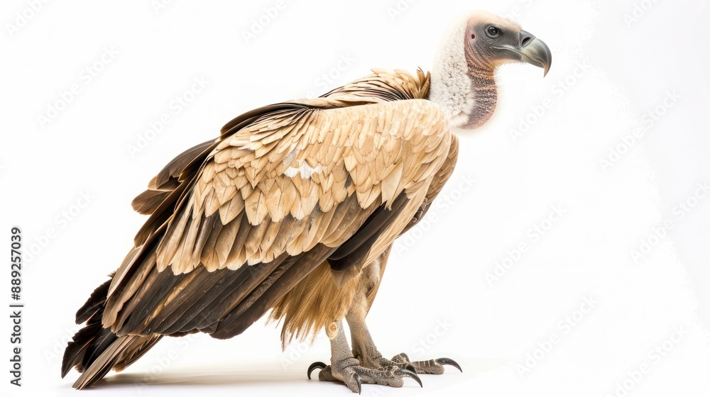 Fototapeta premium Griffon Vulture full body on white background