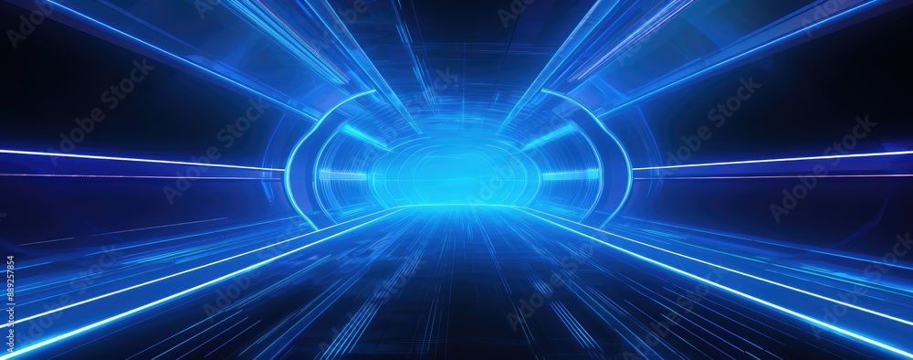 Futuristic Blue Virtual Reality Tunnel Background Futuristic Blue Virtual Reality Tunnel Background