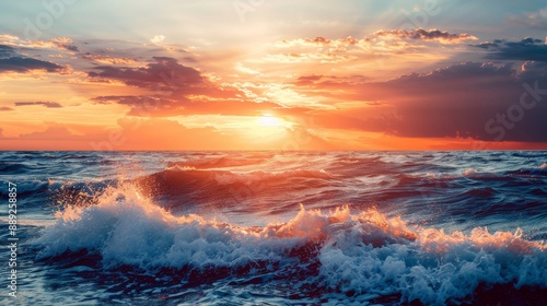 A view of a sandy beach, the sun, the sky, a white cloud, and a beautiful landscape are some of the elements in this picture. Summer holidays, vacation, travel