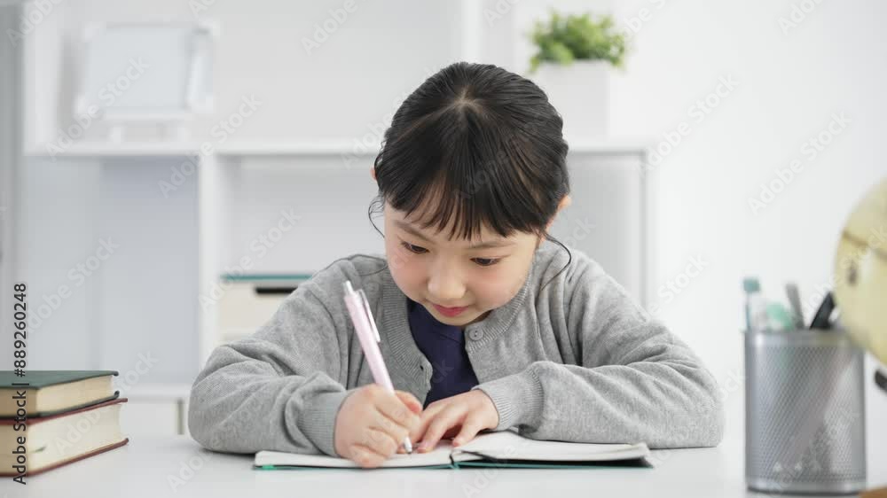 勉強する女の子 勉強する女の子