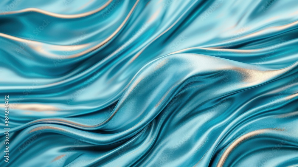 Digital illustration of fluid, metallic blue waves, creating an intricate and organic abstract background. Digital illustration of fluid, metallic blue waves, creating an intricate and organic abstract background.