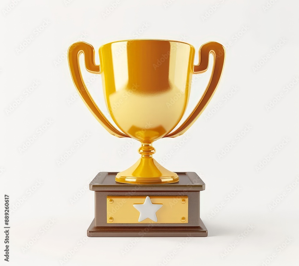 The iconic trophy cup, a testament to ultimate success, shines brightly in 3D detail. The iconic trophy cup, a testament to ultimate success, shines brightly in 3D detail.
