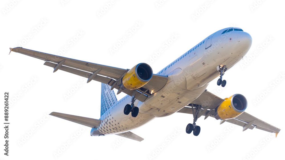 Obraz premium Modern airplane on isolated white background