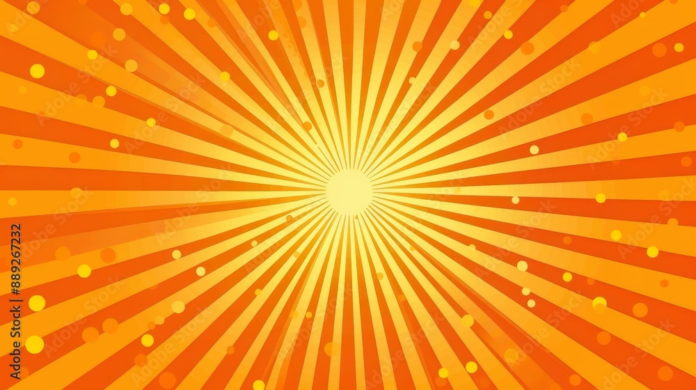 A bright orange-yellow gradient abstract background. An orange comic sunburst effect background. A bright orange-yellow gradient abstract background. An orange comic sunburst effect background.