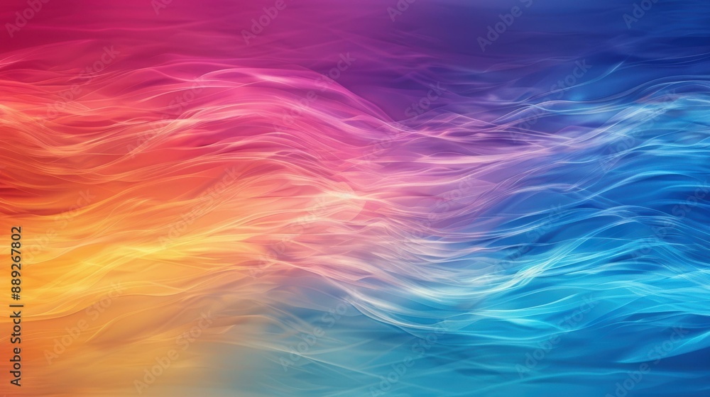 Digital illustration featuring an array of softly glowing light trails in vibrant hues of orange, yellow, pink, and blue, creating a dynamic and fluid pattern. Digital illustration featuring an array of softly glowing light trails in vibrant hues of orange, yellow, pink, and blue, creating a dynamic and fluid pattern.