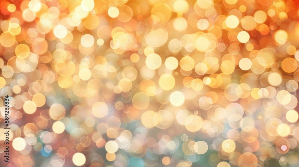 Digital illustration featuring an array of softly glowing bokeh light patterns in warm hues of orange, yellow, and gold, creating a dreamy and ethereal atmosphere. Digital illustration featuring an array of softly glowing bokeh light patterns in warm hues of orange, yellow, and gold, creating a dreamy and ethereal atmosphere.