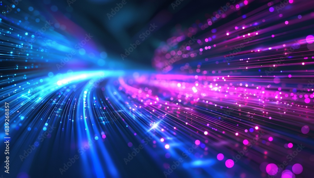 Blue and purple glowing particles form a dynamic futuristic background Blue and purple glowing particles form a dynamic futuristic background