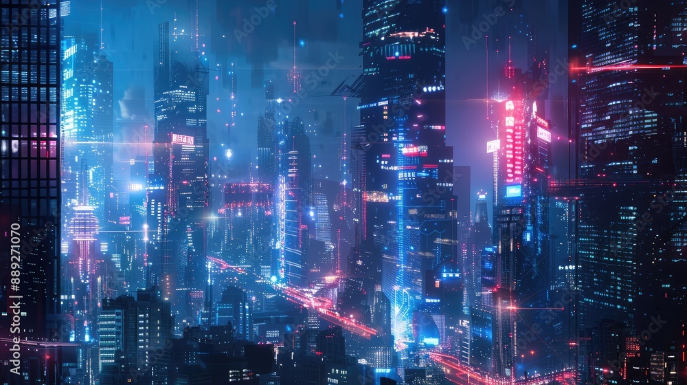 Neon Cyberpunk Futuristic Cityscape Neon Cyberpunk Futuristic Cityscape