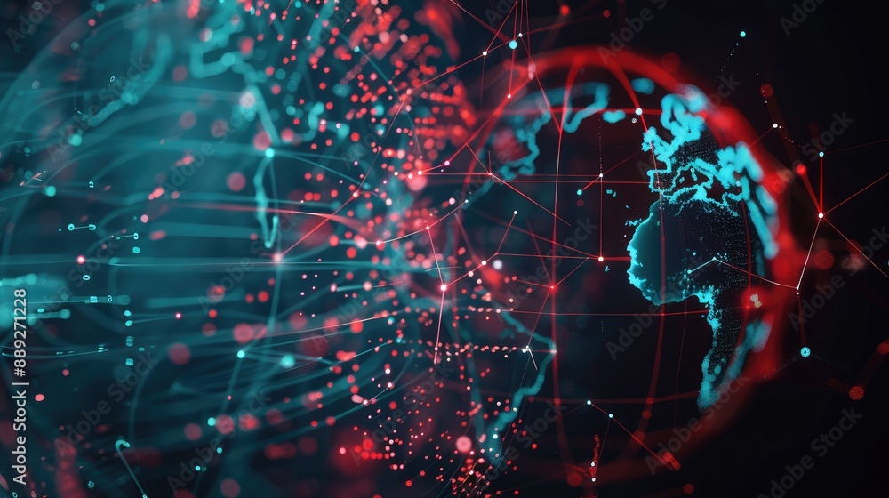 Obraz premium Global Digital Connectivity Network