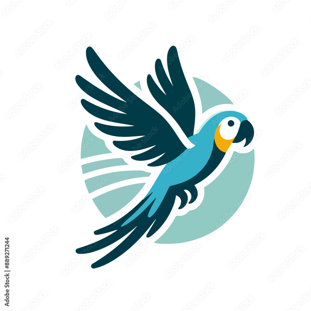 Fototapeta premium A flat vector logo of a parrot.