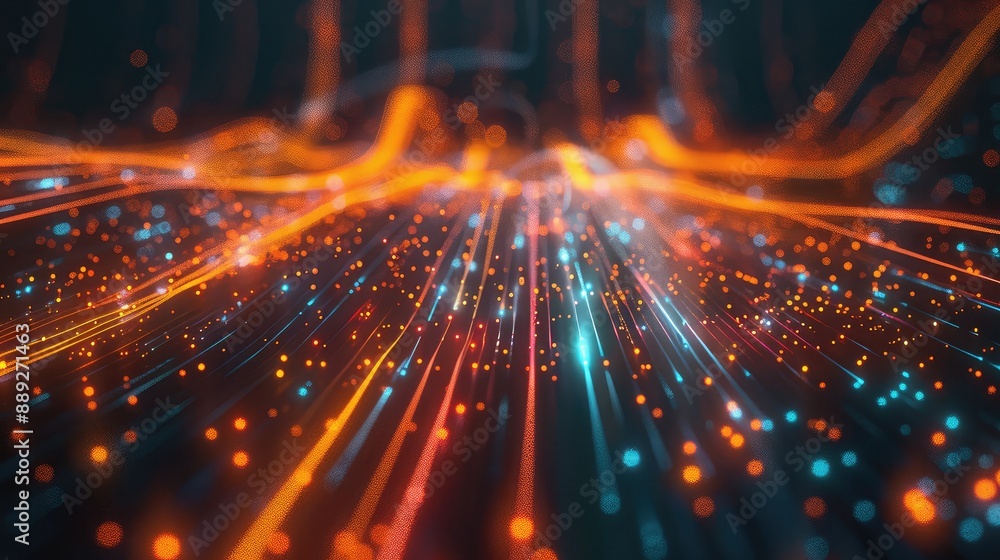 Obraz premium Dynamic Neon Light Trails