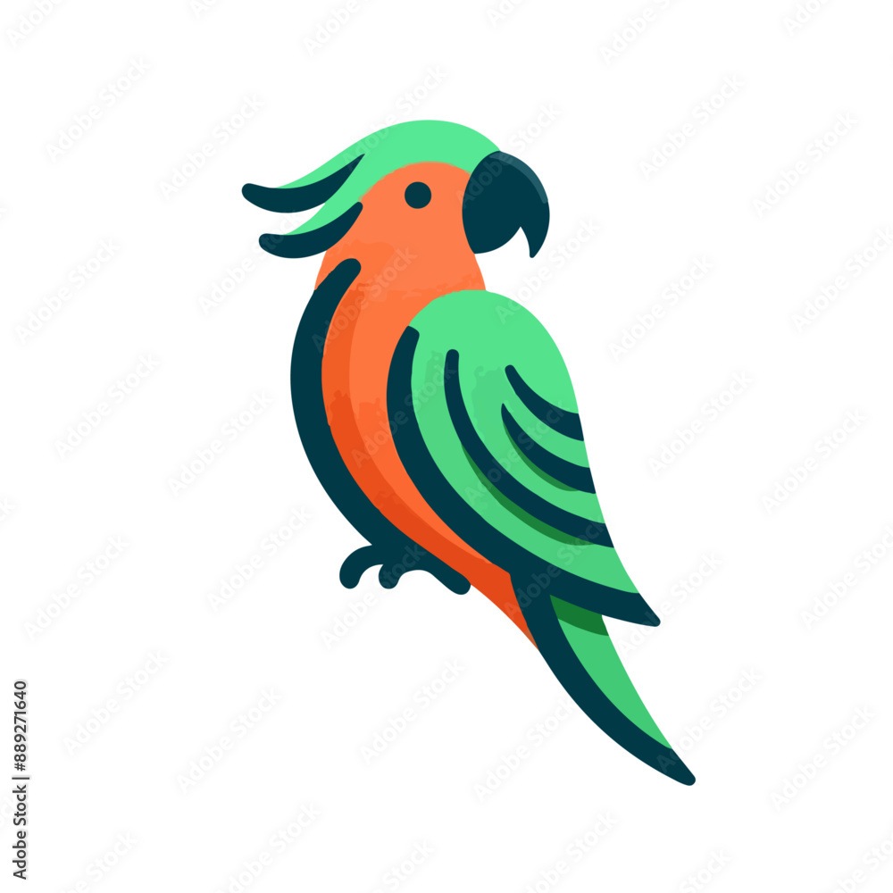Fototapeta premium A flat vector logo of a parrot.