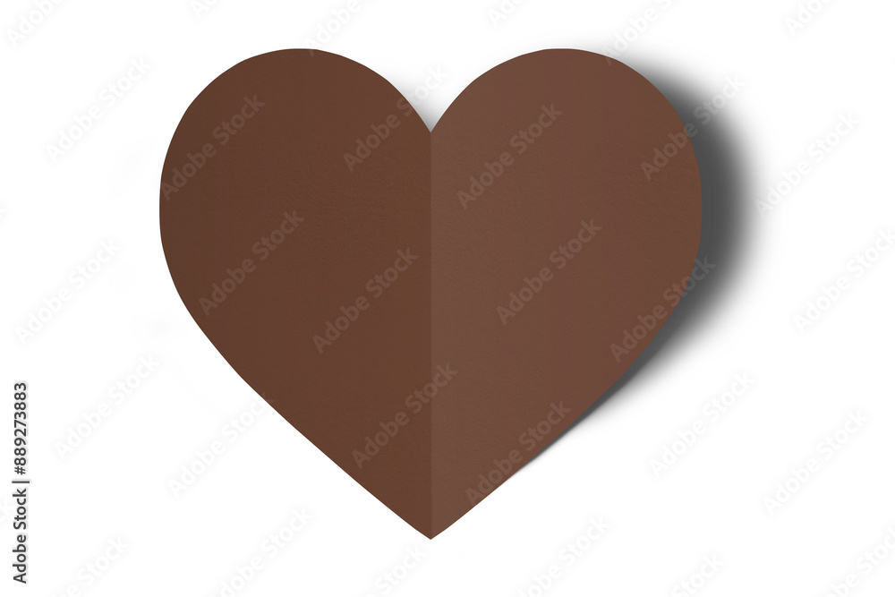 Brown folded paper heart isolated on transparent background. Brown folded paper heart isolated on transparent background.