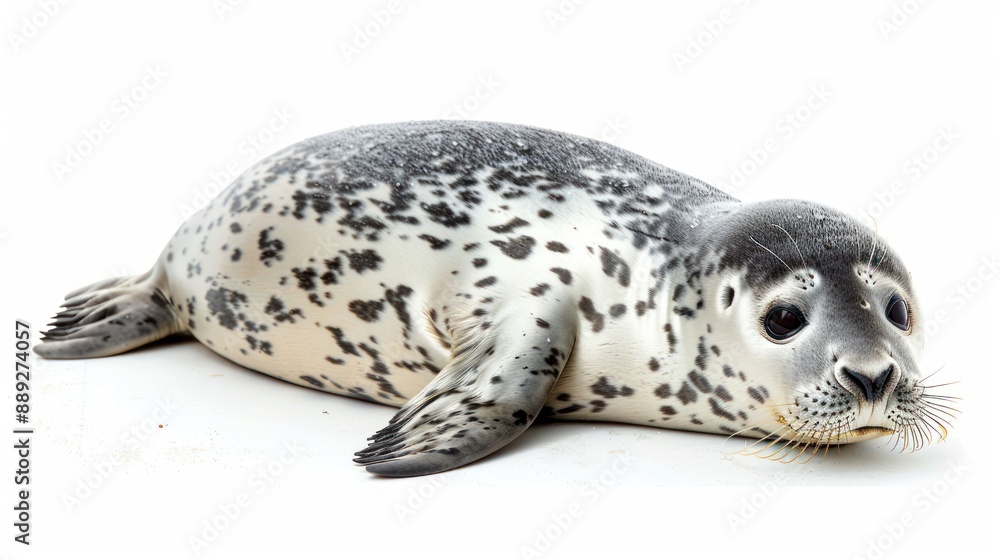 Harbor Seal full body on white background Harbor Seal full body on white background