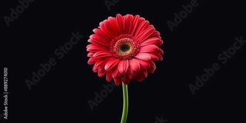 Gerbera daisy flower on black background